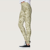 Blumenmuster Green Sage Antike Damaskus Leggings (Links)