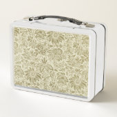 Blumenmuster Green Sage Antike Damaskus Metall Brotdose (Rückseite)