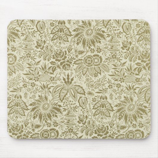 Blumenmuster Green Sage Antike Damaskus Mousepad (Vorne)