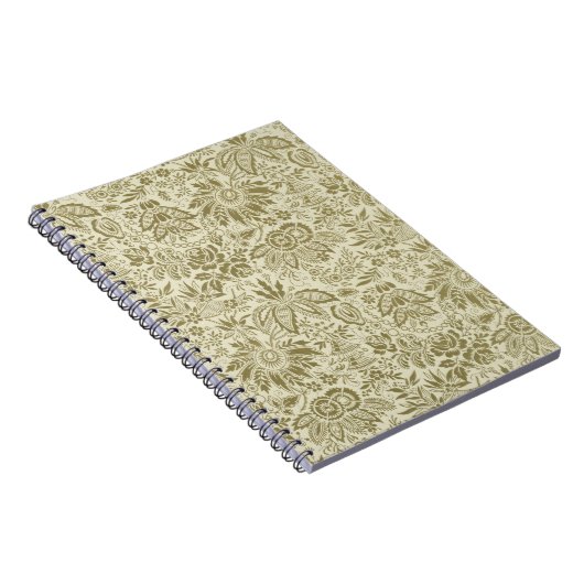 Blumenmuster Green Sage Antike Damaskus Notizblock (Rechte Seite)