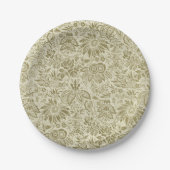 Blumenmuster Green Sage Antike Damaskus Pappteller (Vorderseite)