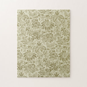 Blumenmuster Green Sage Antike Damaskus Puzzle
