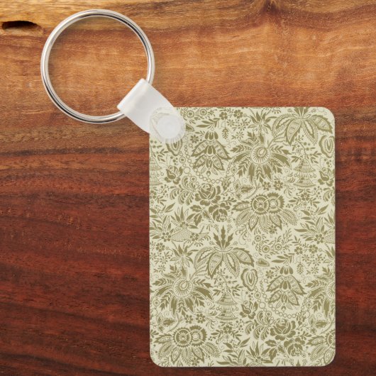Blumenmuster Green Sage Antike Damaskus Schlüsselanhänger (Vorderseite)