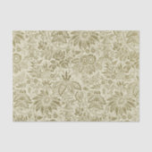 Blumenmuster Green Sage Antike Damaskus Seidenpapier (Vorderseite)