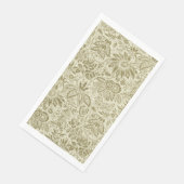 Blumenmuster Green Sage Antike Damaskus Serviette (Ecke)