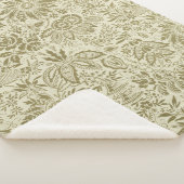 Blumenmuster Green Sage Antike Damaskus Sherpadecke (3/4)