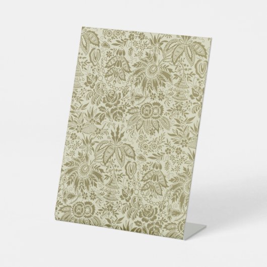 Blumenmuster Green Sage Antike Damaskus Sockelschild (Vorderseite)