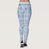 Blumenmuster große Blüte mit personalisiertem Name Leggings (Rückseite)