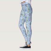 Blumenmuster große Blüte mit personalisiertem Name Leggings (Links)