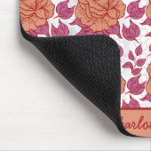 Blumenmuster große Blüte mit personalisiertem Name Mousepad (Ecke)