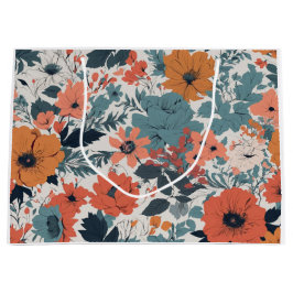 Blumenmuster Große Geschenktüte