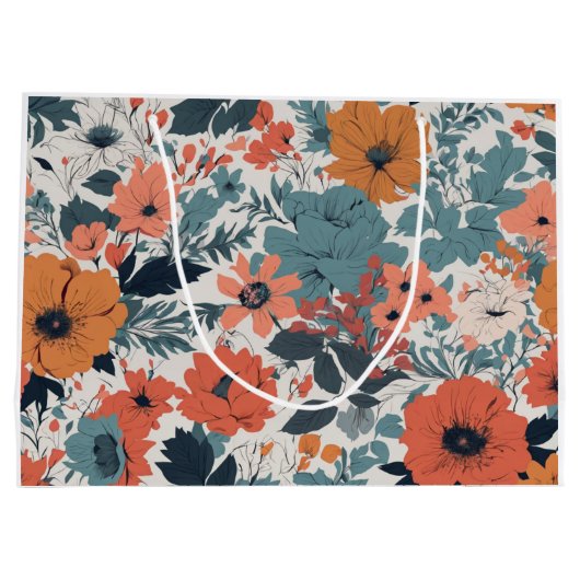 Blumenmuster Große Geschenktüte (Rückseite)