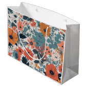 Blumenmuster Große Geschenktüte (Rückseite Schrägansicht)