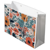 Blumenmuster Große Geschenktüte (Vorderseite Schrägansicht)
