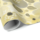 Blumenmuster Grün/Gelb Geschenkpapier (Rolleneckpunkt)