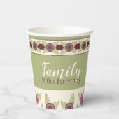 Blumenmuster Grün Pappbecher (Rückseite)