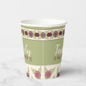 Blumenmuster Grün Pappbecher (Rechts)