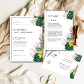 Blumenmuster Grün und Weiß Save the Date
