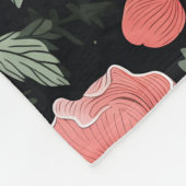 Blumenmuster Grüne Eiche Blätter und rosa Blume Fleecedecke (Ecke)