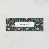 Blumenmuster Grüne Ordnung Vielen Dank Mini Visitenkarte (Rückseite)