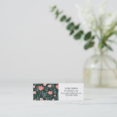Blumenmuster Grüne Ordnung Vielen Dank Mini Visitenkarte (Stehend Vorderseite)