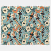 Blumenmuster Halloween Bats & Blume Fleecedecke (Vorderseite (Horizontal))