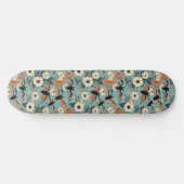 Blumenmuster Halloween Bats & Blume Skateboard (Horizontal)