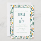 Blumenmuster handgefertigt Frühjahrsgarten Chic Cu Einladung (Vorderseite)