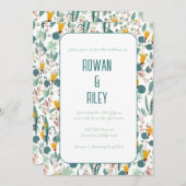 Blumenmuster handgefertigt Frühjahrsgarten Chic Cu Einladung (Vorne/Hinten)