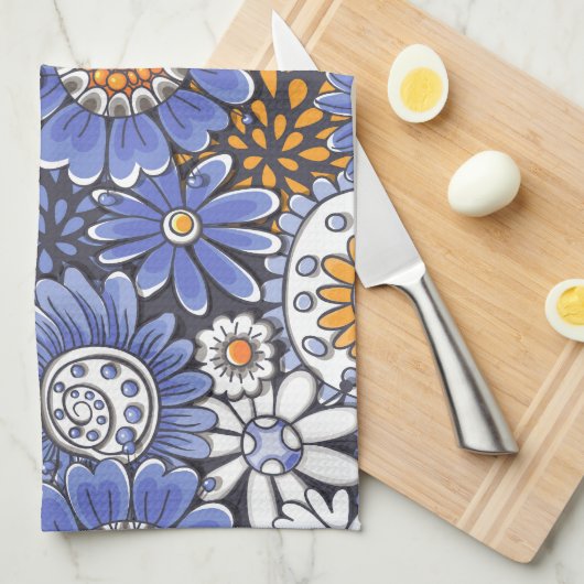 Blumenmuster Handtuch (Viertel Falte)