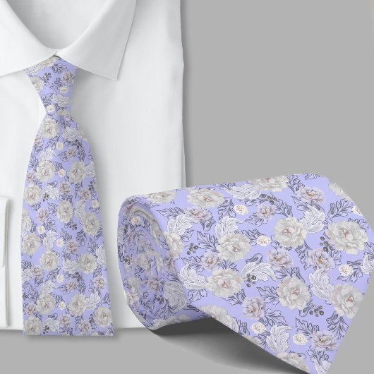 Blumenmuster Hellblaue Blumen Krawatte