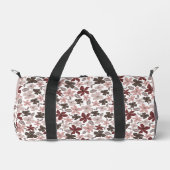 Blumenmuster Herbstfarben Text und Name Duffle Bag (Vorderseite)