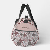 Blumenmuster Herbstfarben Text und Name Duffle Bag (Rechts)