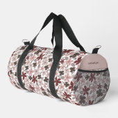 Blumenmuster Herbstfarben Text und Name Duffle Bag (Rechte Ecke)