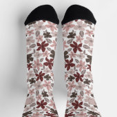 Blumenmuster Herbstfarben Text und Name Socken (Oben)