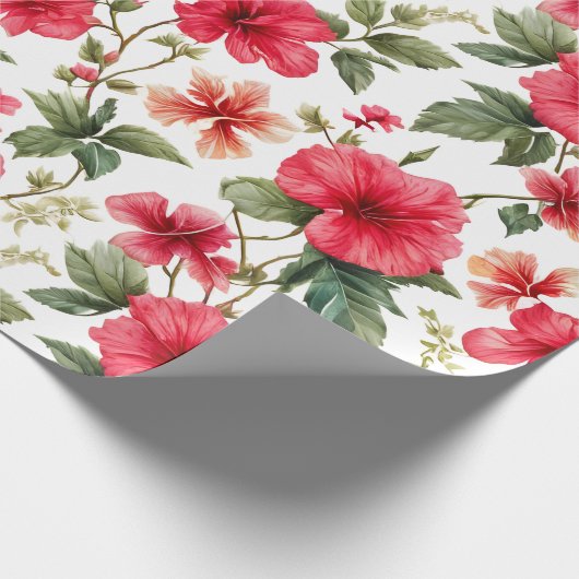 Blumenmuster-Hibiskus-Blume Geschenkpapier (Ecke)