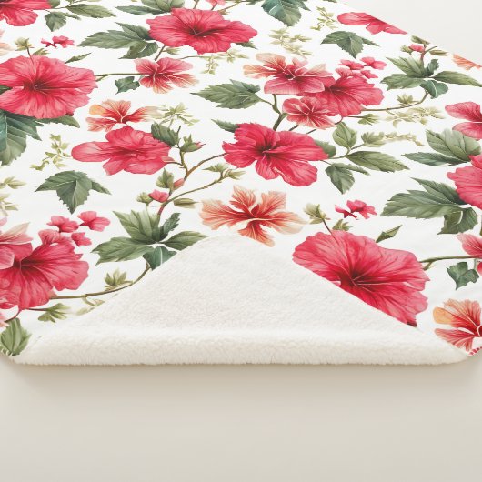 Blumenmuster-Hibiskus-Blume Sherpadecke (3/4)