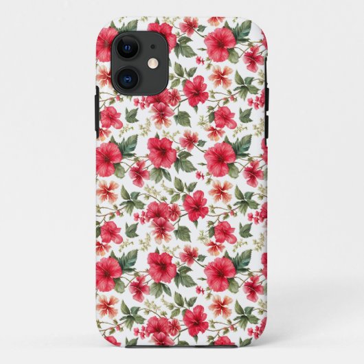 Blumenmuster Hibiskusblüten Case-Mate iPhone Hülle (Rückseite)