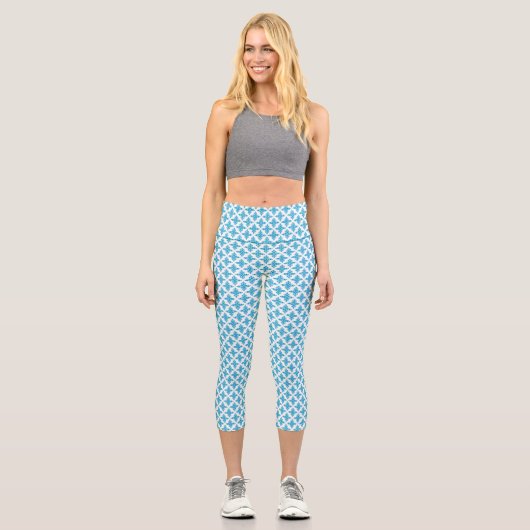 Blumenmuster Hochwaisted Capris (Vorderseite)