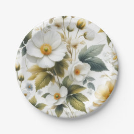 Blumenmuster Hochzeit Papier Teller