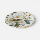Blumenmuster Hochzeit Papier Teller (Schrägansicht)