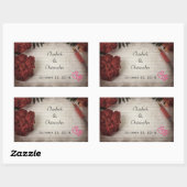 Blumenmuster-Hochzeitpapier für Herbst Rechteckiger Aufkleber (Blatt)