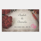 Blumenmuster-Hochzeitpapier für Herbst Rechteckiger Aufkleber (Vorderseite)