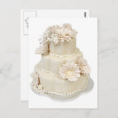 Blumenmuster Hochzeitskuchen Postkarte (Vorne/Hinten)