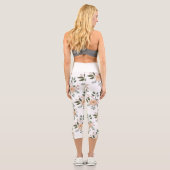 Blumenmuster Hoher Waisted Capri Leggings (Rückseite)
