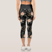 Blumenmuster Hoher Waisted Capri Leggings (Rückseite)