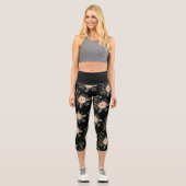 Blumenmuster Hoher Waisted Capri Leggings (Vorderseite)