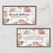 Blumenmuster | Holzgrenze Visitenkarte (Vorne/Hinten)