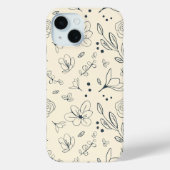 Blumenmuster Holzkohlecreme Einzigartig Case-Mate iPhone Hülle (Rückseite)