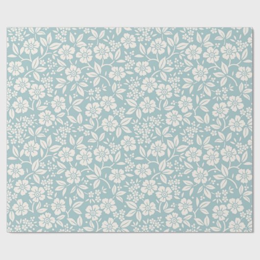 Blumenmuster. Hübsche Blume auf graublauem Hinterg Geschenkpapier (Flach)